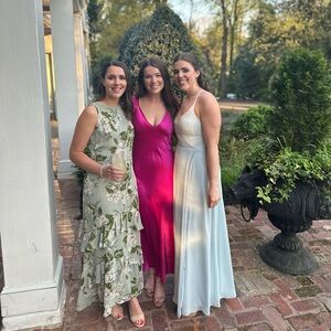 GINIA 100% silk day to night pink slip dress